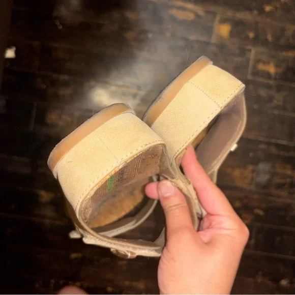 Beige Cork Footbed Sandals - Picture 4 of 5